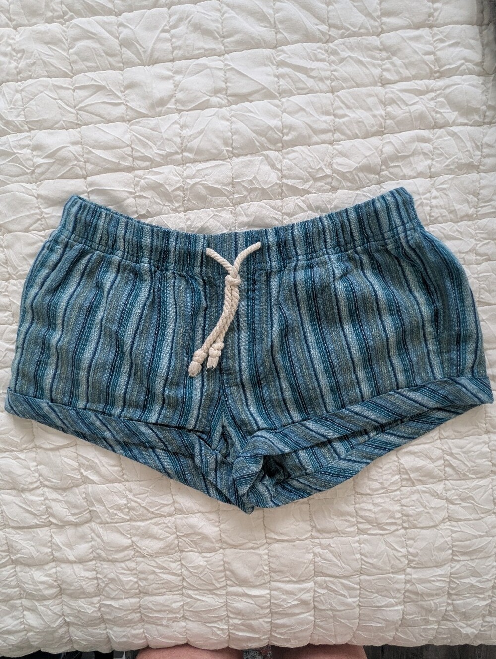 Aritzia TNA Striped Hemp Blend Shorts